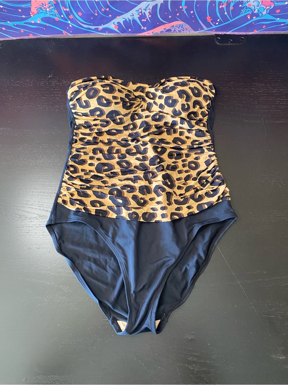 a.n.a Leopard Print One-Piece Swimsuit in Tan and Black